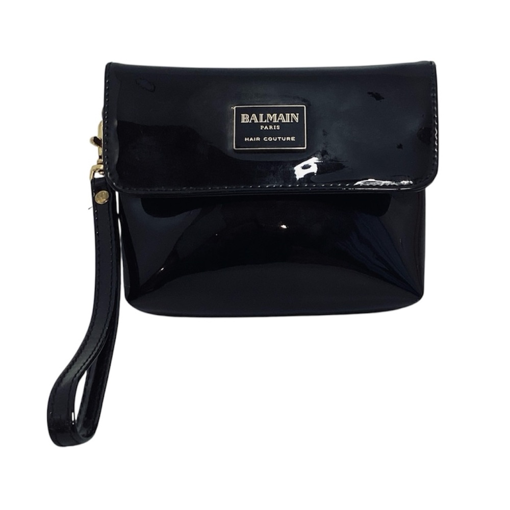 💚 Balmain Glossy Black Wristlet